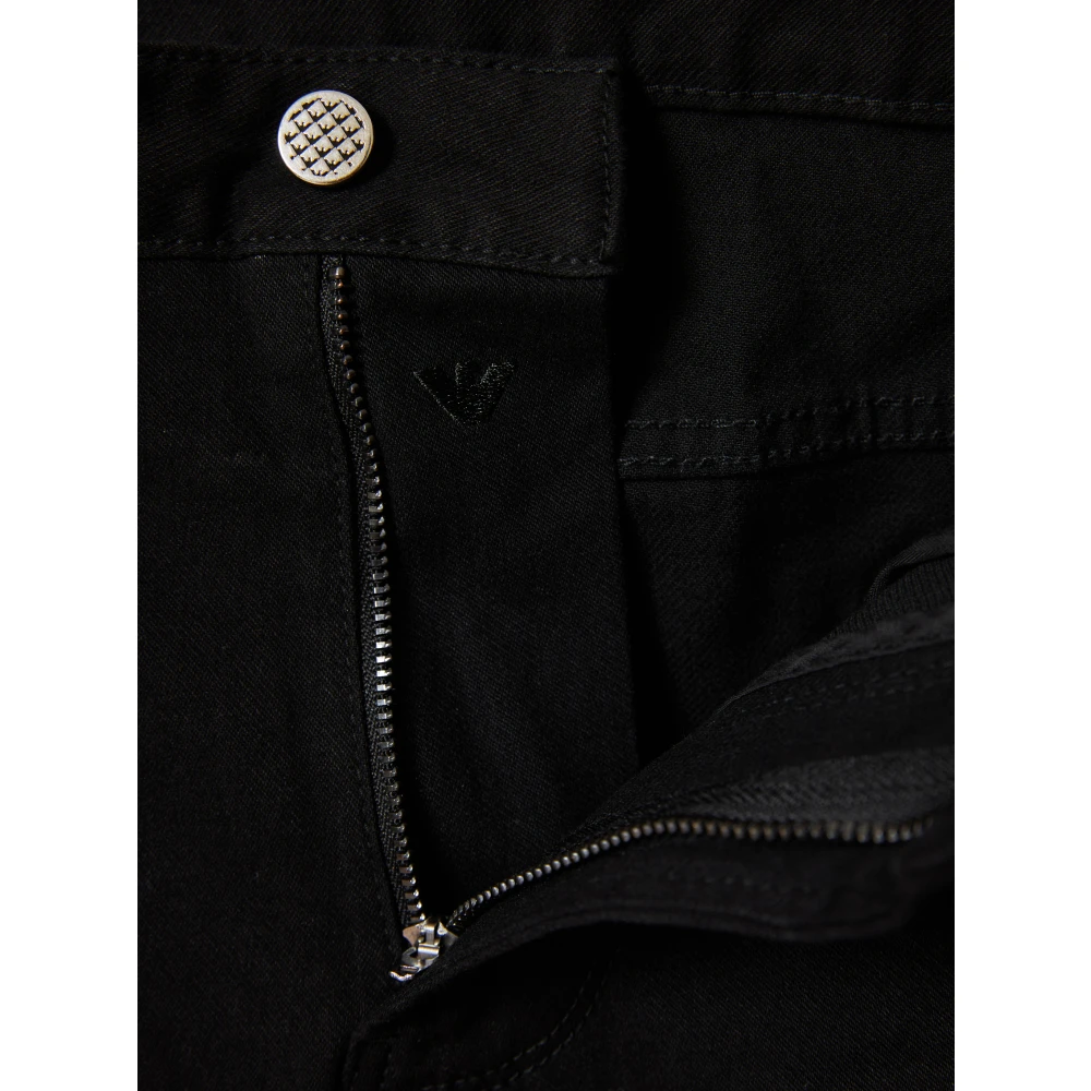 Emporio Armani Klassieke Denim Jeans met Logo Detail Black Heren
