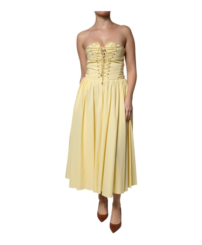 robe-midi-corset-en-dentelle-jaune