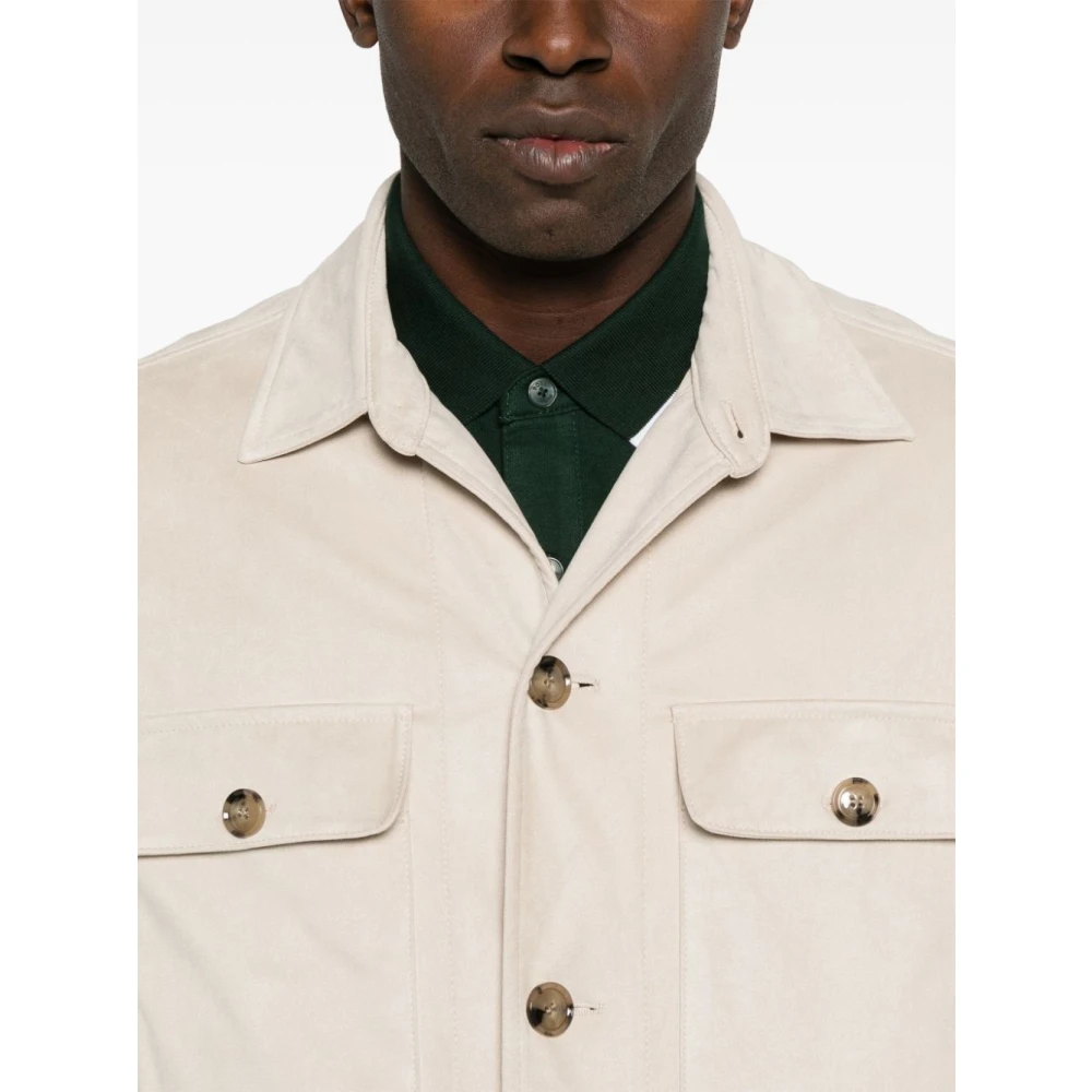 Hugo Boss Witte Outerwear Jas Ss25 Beige Heren