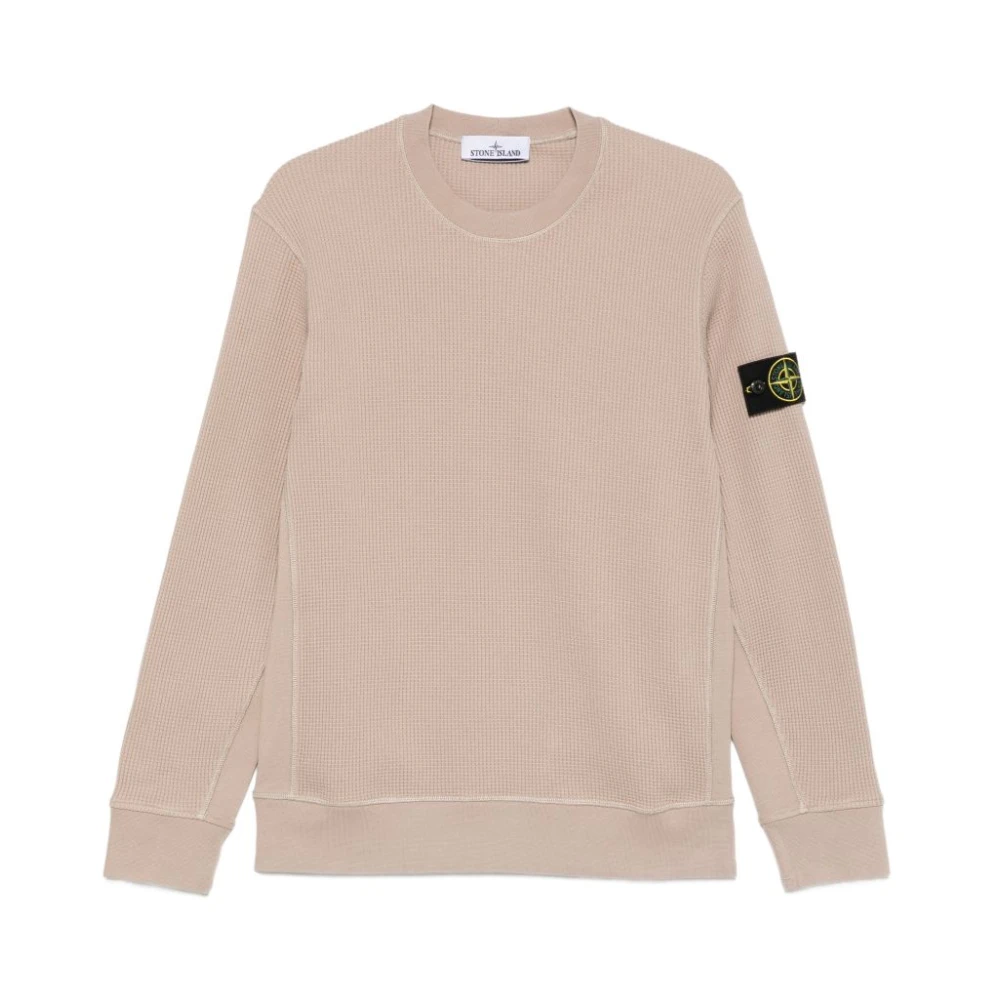 Stone Island Beige Maglione Con Applicazione - Male - Sweatshirts - M - Sweatshirts & Hoodies