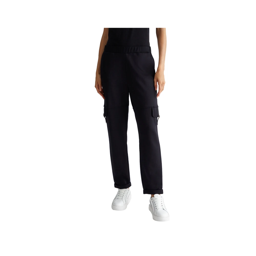 Liu Jo Zwarte Pailletten Getailleerde Broek Black Dames