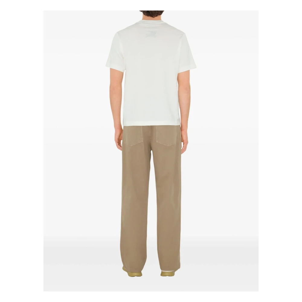 Burberry Ruiter Knight Crew Neck Katoenen Shirt White Heren