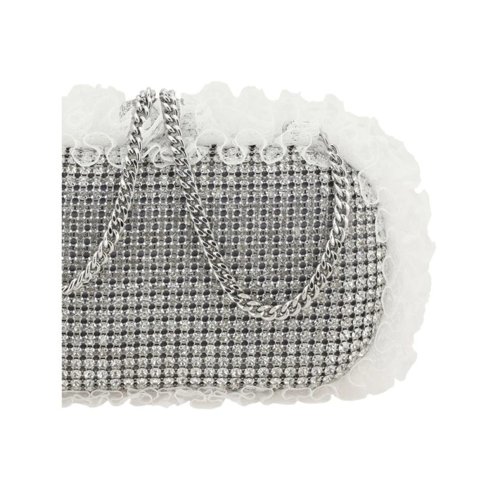 Self Portrait Kristallen kanten clutch met strassstenen Blue Dames