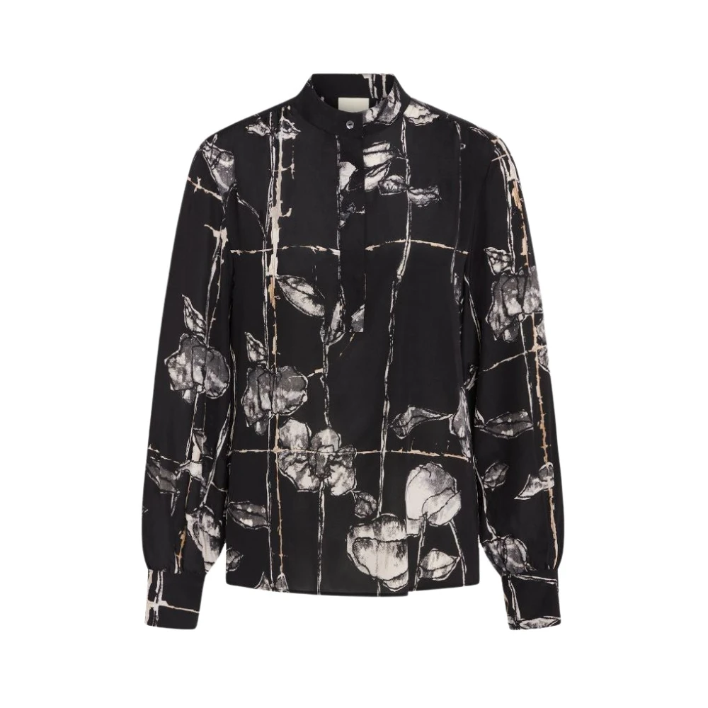 Heartmade Zwarte Folie Shirt Black Dames