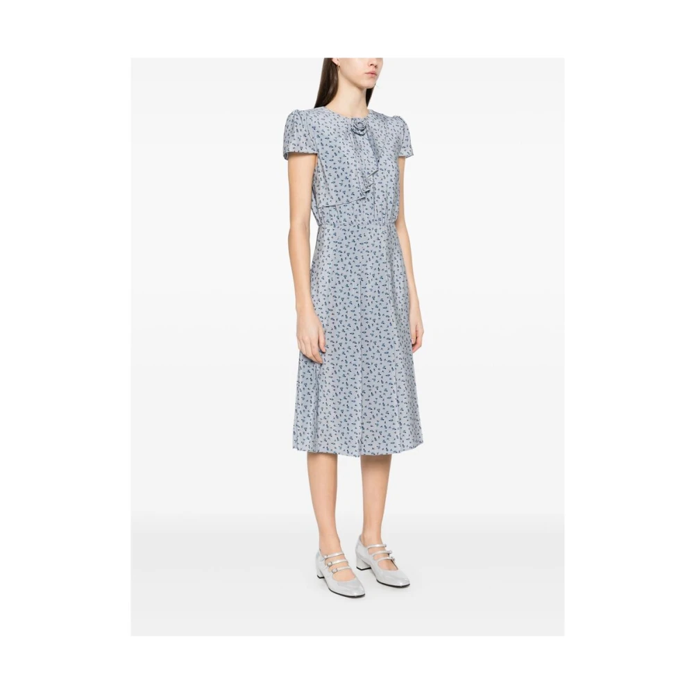 Alessandra Rich Lichtblauwe Bloemenjurk Blue Dames
