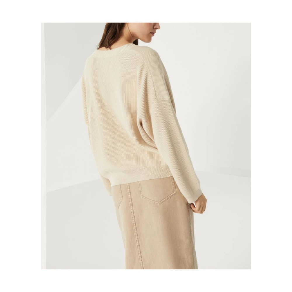 BRUNELLO CUCINELLI V-hals Lange Mouw Gebreide kleding Beige Dames