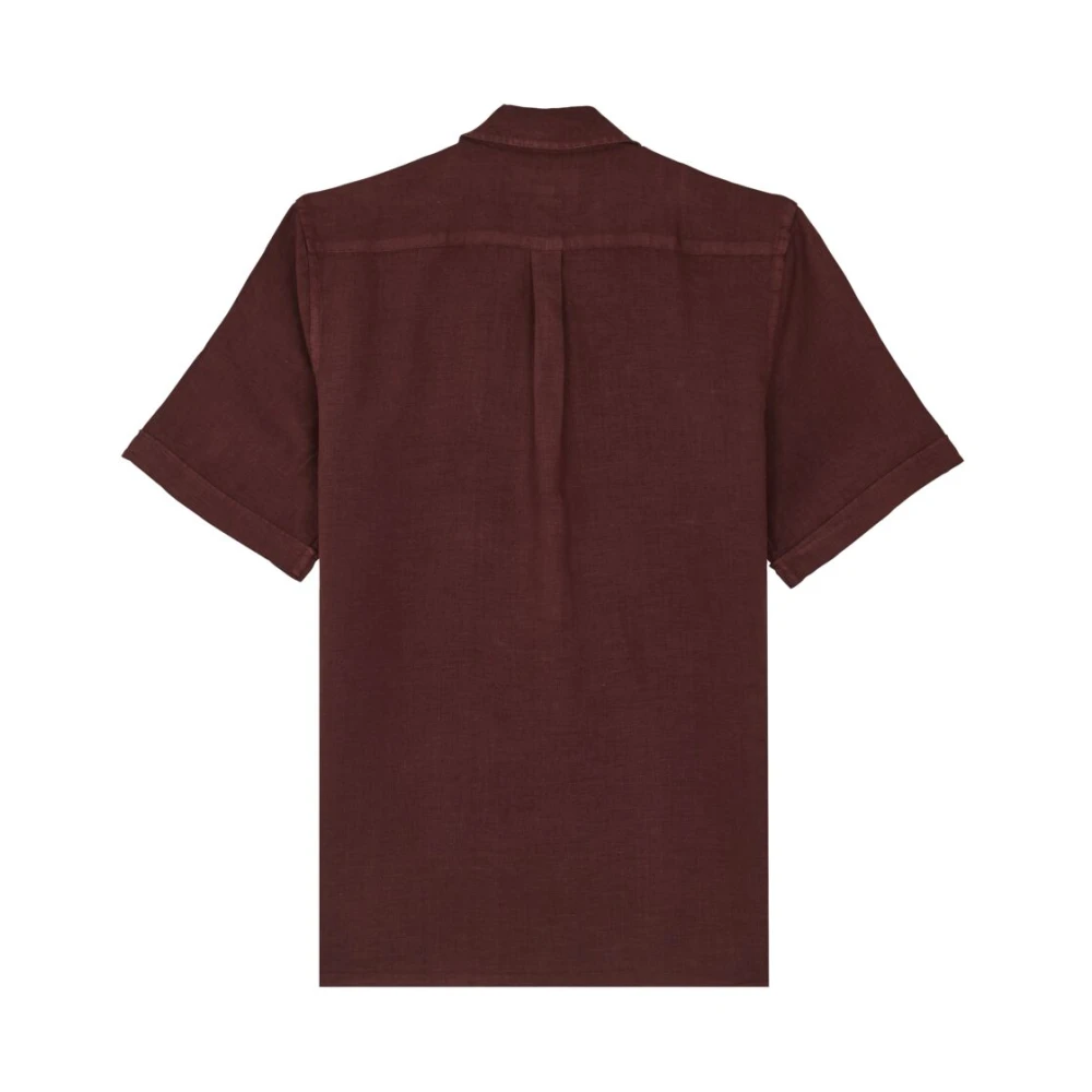 Vilebrequin Linnen Bowling Shirt Heren Korte Mouw Brown Heren