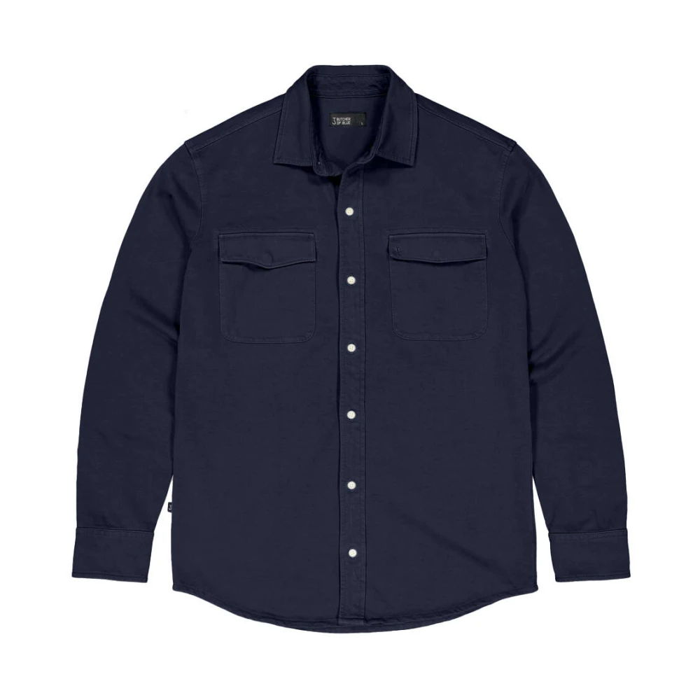 Butcher of Blue Blauw Overshirt met Finn Zak Blue Heren