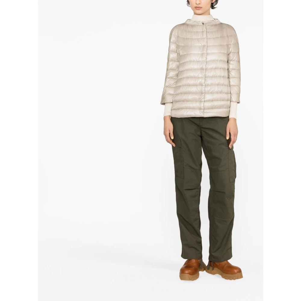 Herno Beige Gewatteerde Nylonjas Beige Dames