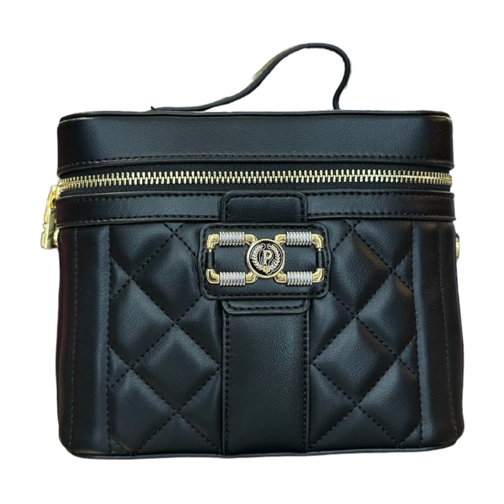Pollini Zwarte PU Handtas met Afneembare Kettingriem Black Dames