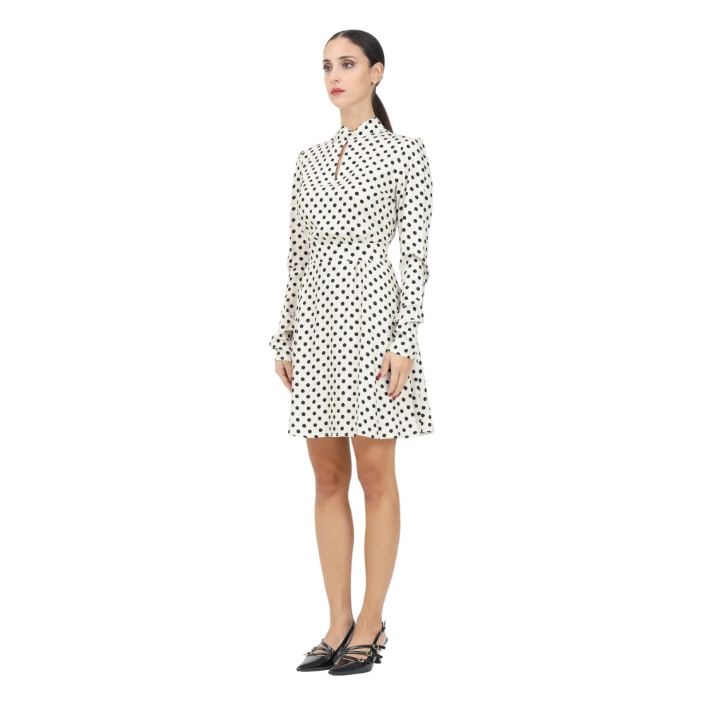Mar De Margaritas Polka Dot Korte Jurk Vivian White Dames