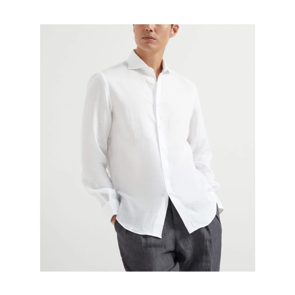 BRUNELLO CUCINELLI Wit Overhemd voor Mannen White Heren
