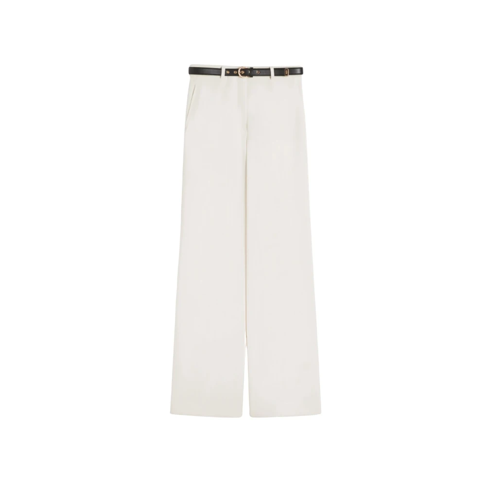 Max Mara Studio Women's Beige Wide Trousers, S, Cady Trousers