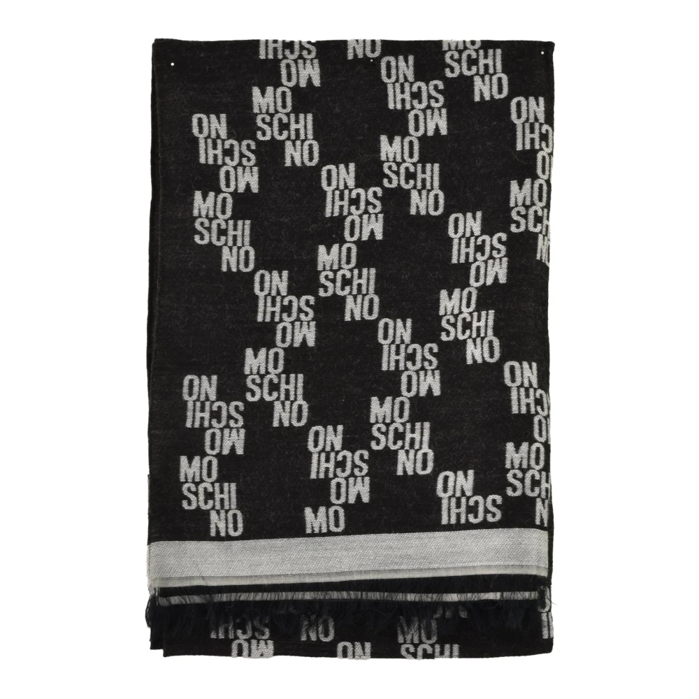 Moschino Stijlvolle Sjaal Mix Modal Polyester Wol Black Dames