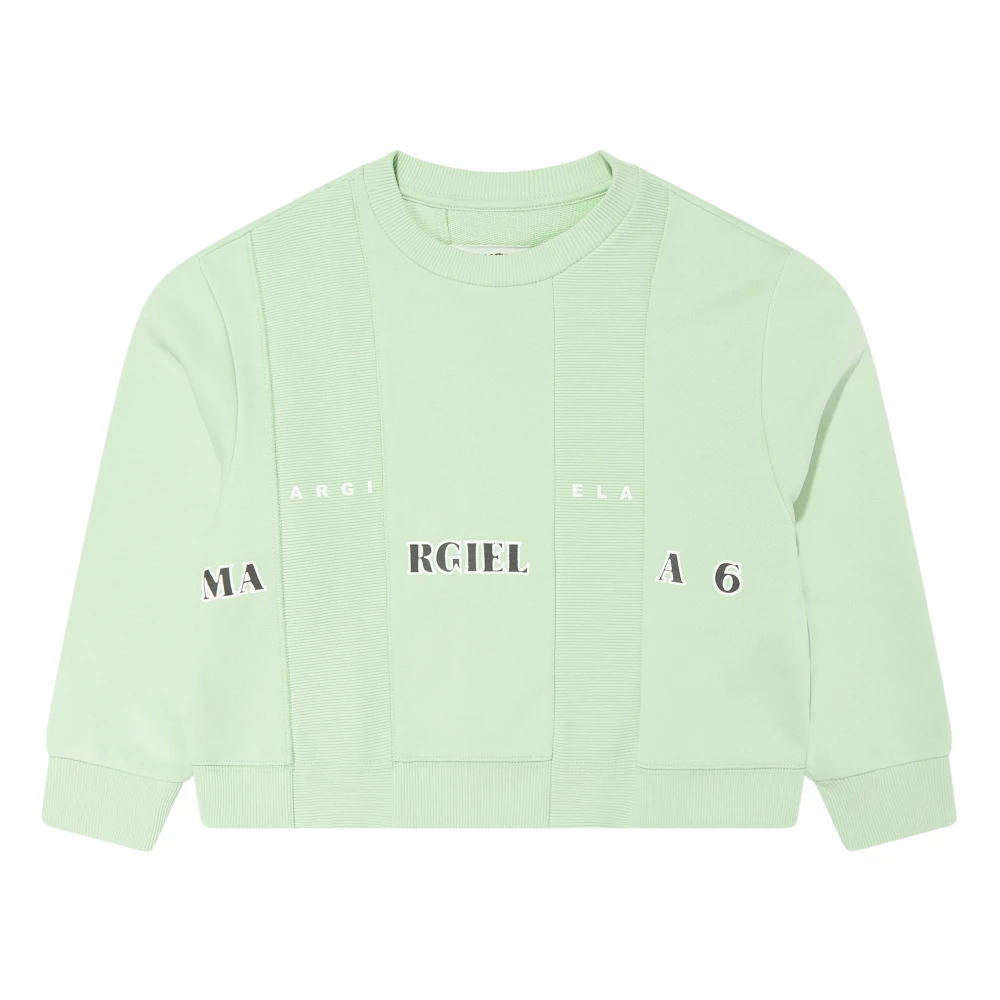 Mm6 Maison Margiela Girls Green Kids Logo Sweatshirt