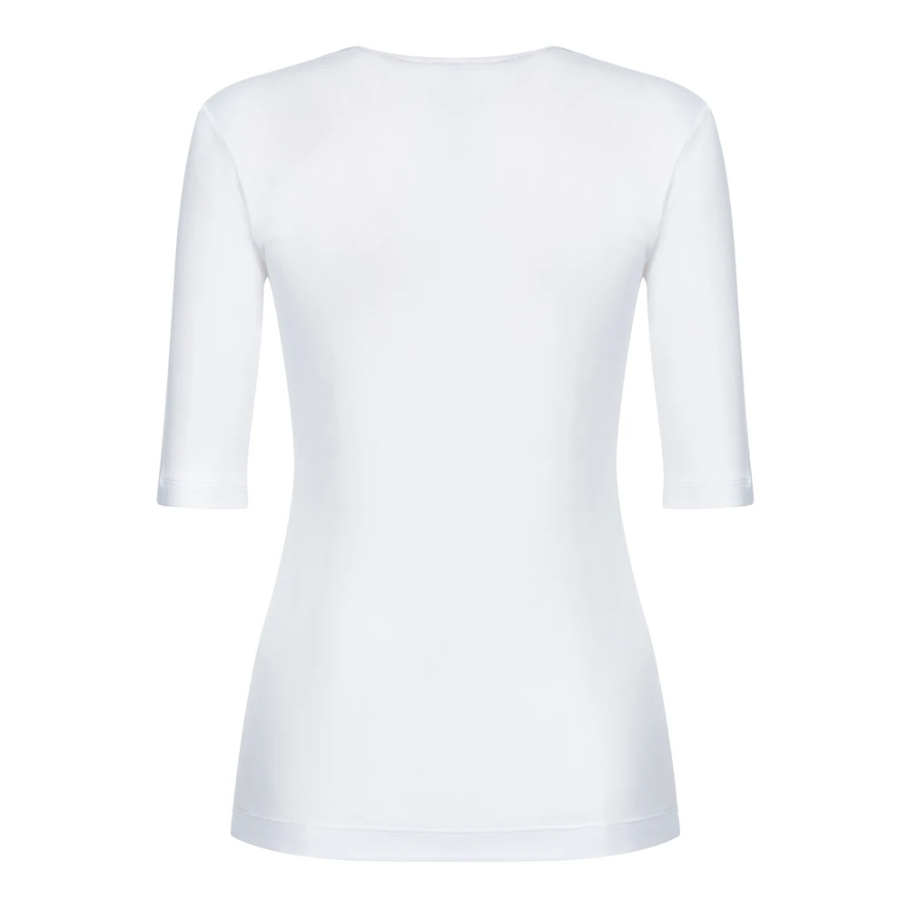 Fabiana Filippi Diepe V-hals T-shirt elegante stijl White Dames