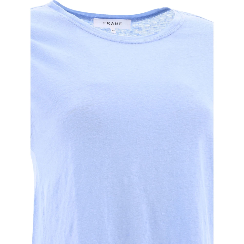 Frame Organisch Linnen Muscle T-Shirt Blue Dames
