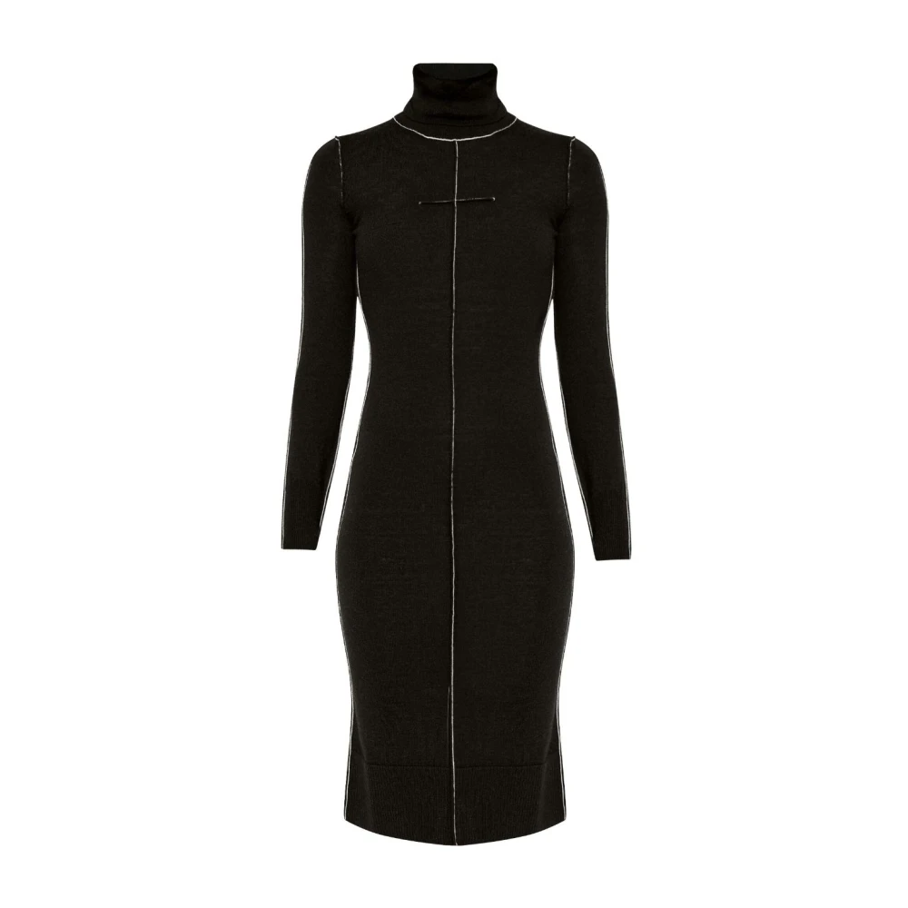 Mm6 Maison Margiela Mujer Negro - Mini Vestido De Punto - Dresses - S