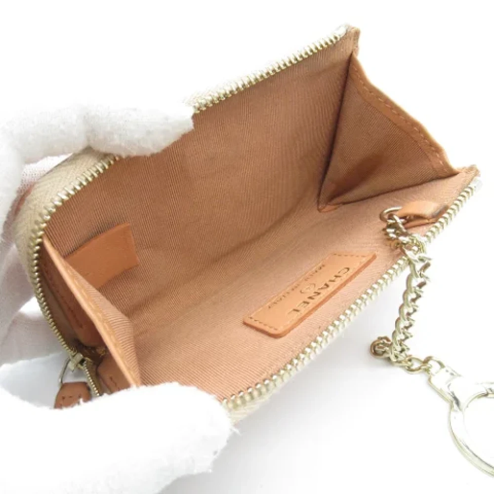 Chanel Vintage Pre-owned Leather wallets Beige Dames