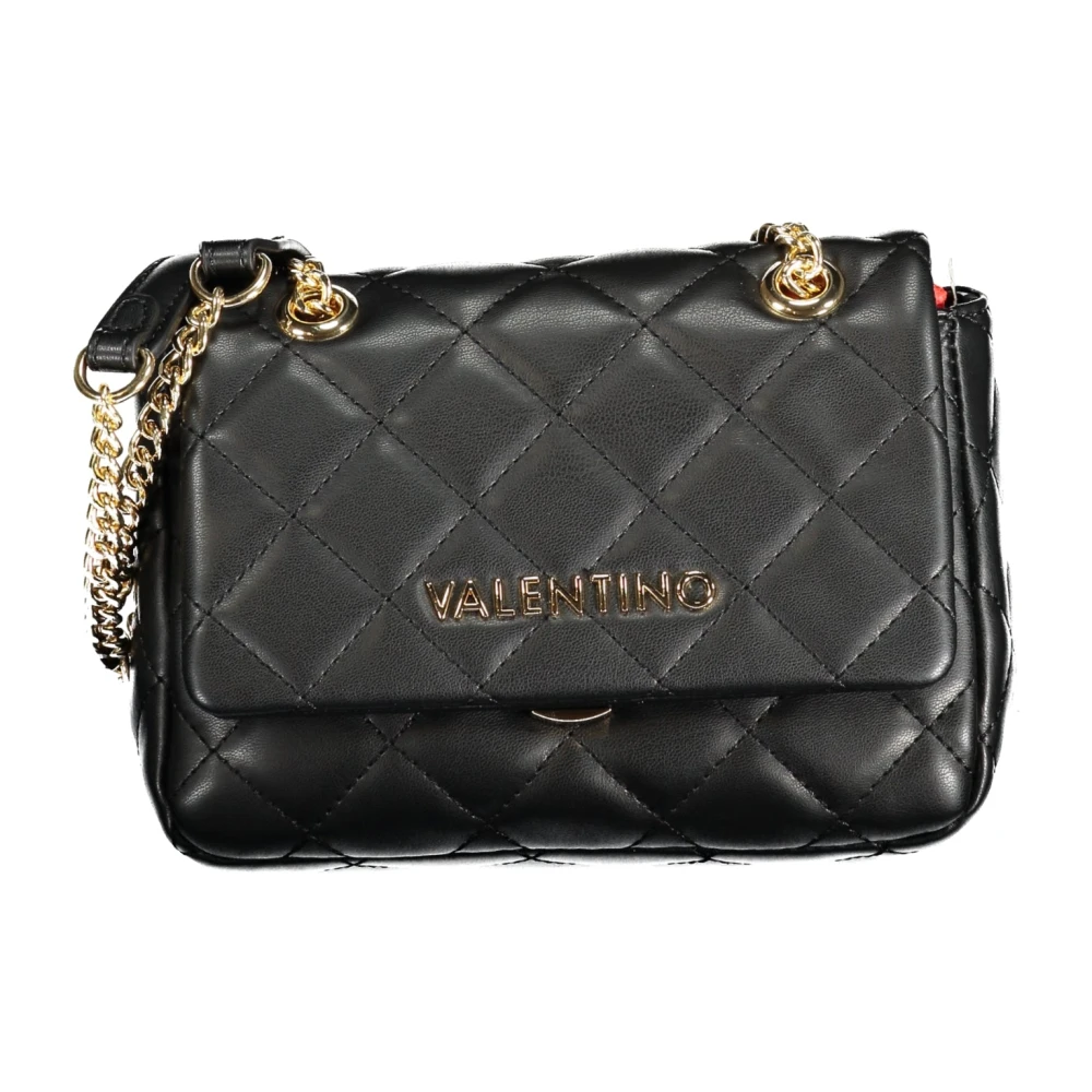 Valentino by Mario Valentino Zwarte Schoudertas met Kettingriem Black Dames