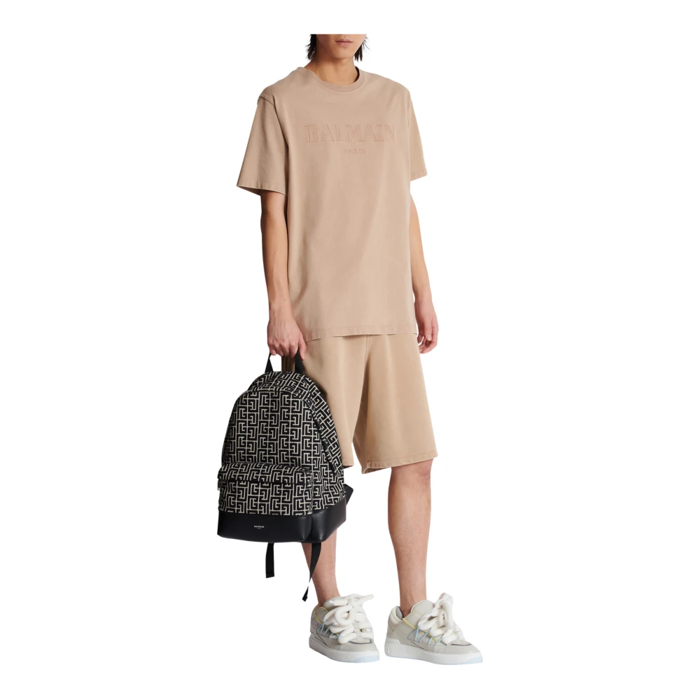 Balmain Rugzak met jacquard monogram Black Heren