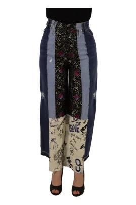 Multicolor High-Waist Wide-Cut Jeans