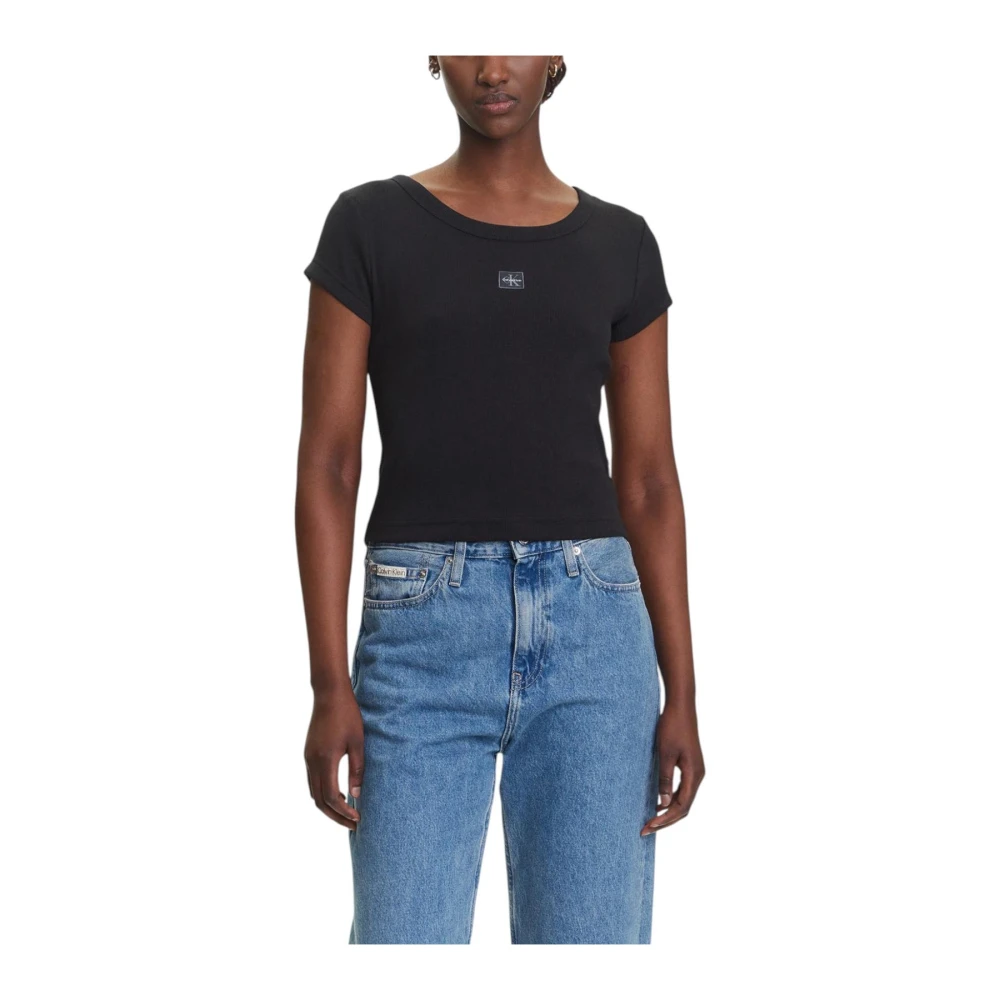 Calvin Klein Jeans Women's Black Round Neck T-Shirt For
