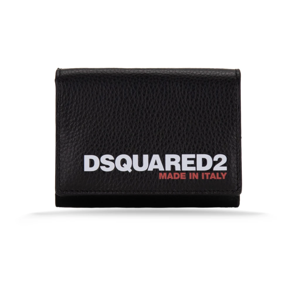 Dsquared2 Black Wallets & Cardholders, Male, One Size, Compact Leather Wallet
