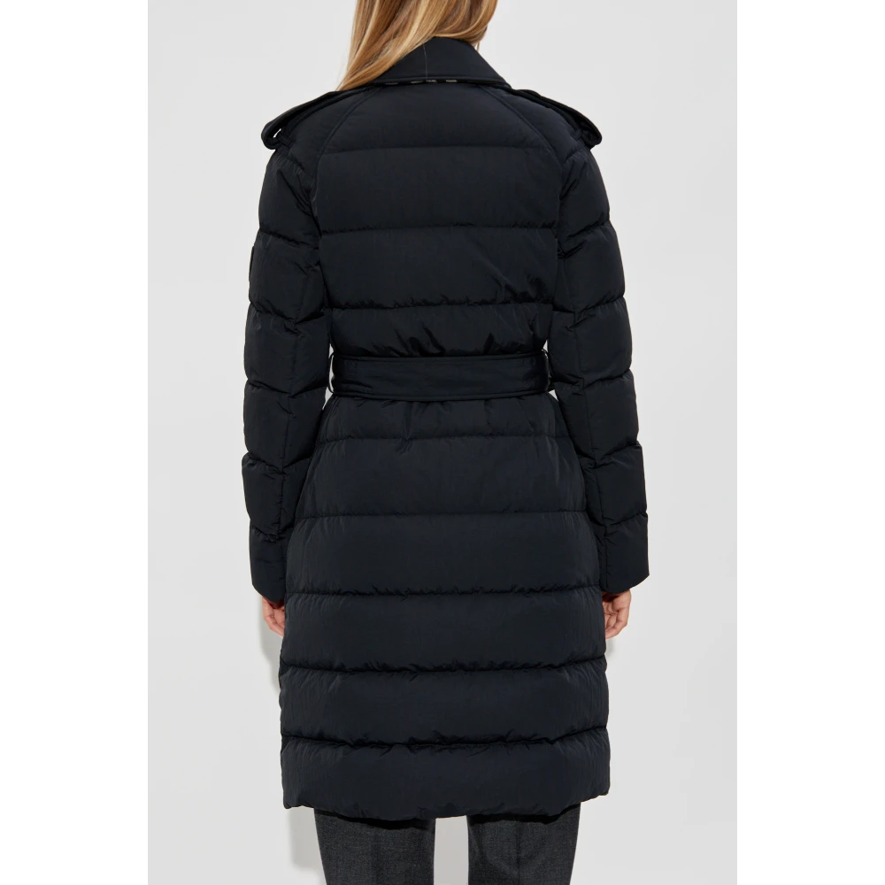 Burberry Donzen Jas met Tailllieriem Black Dames