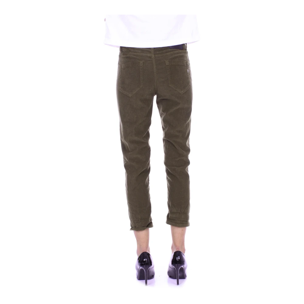 Dondup Groene broek met zijlogo Green Dames