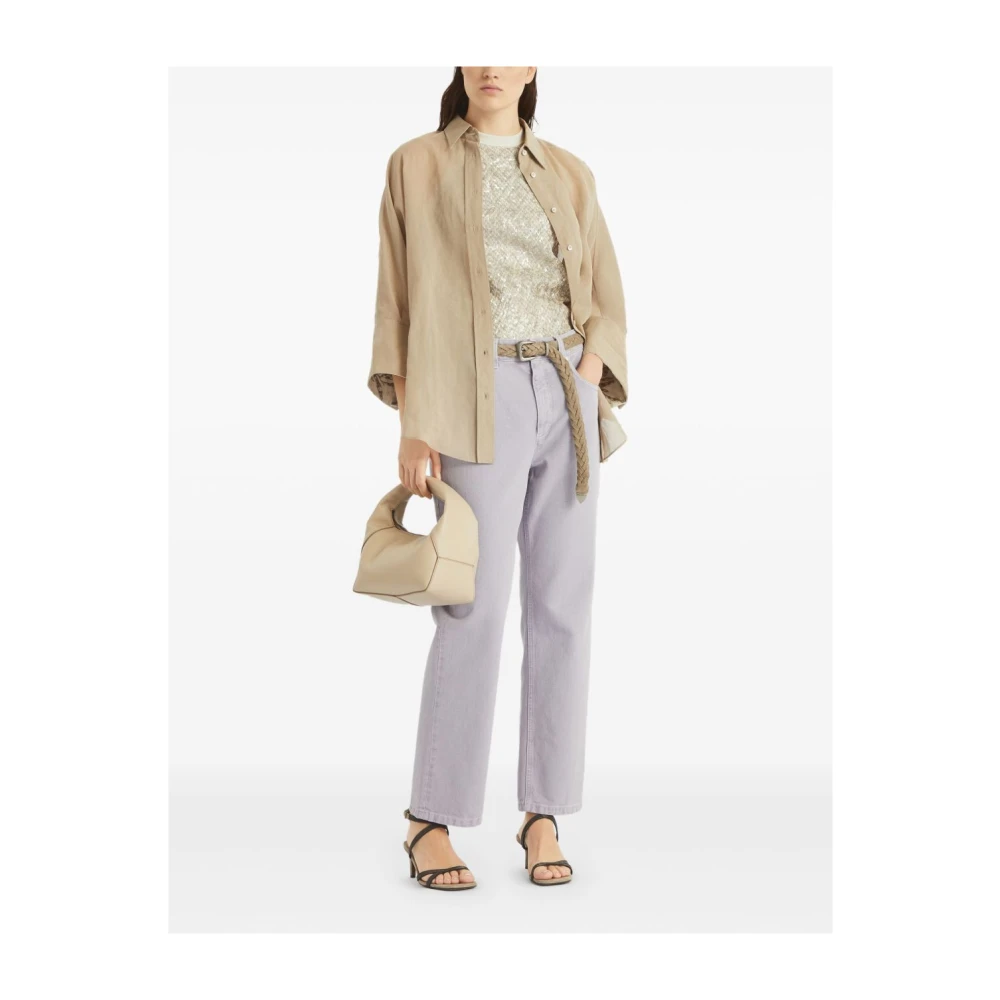 BRUNELLO CUCINELLI Lila Paarse Broek met Klassieke Zakken Purple Dames