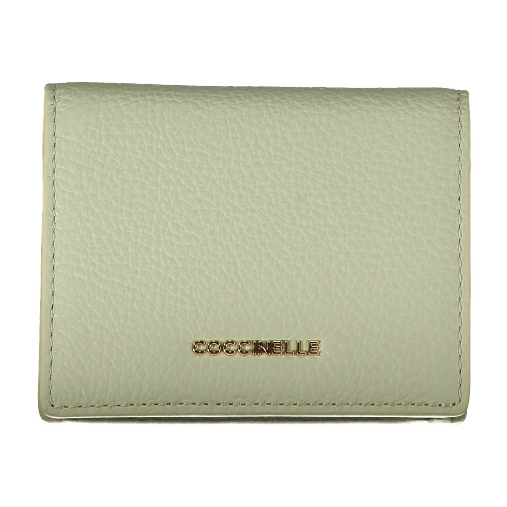 Coccinelle Groene Leren Portemonnee met Meerdere Compartimenten Green Dames