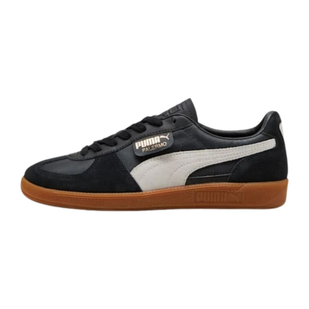 PUMA Palermo Läder Sneakers Svart-Grå-Gummi Black, Dam