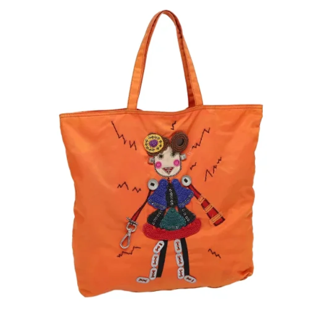 Prada Vintage Pre-owned Nylon prada-bags Orange Dames