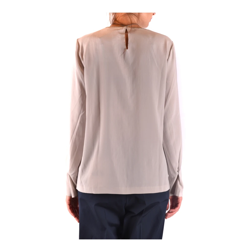 BRUNELLO CUCINELLI Klassieke Katoenen Overhemd Beige Dames