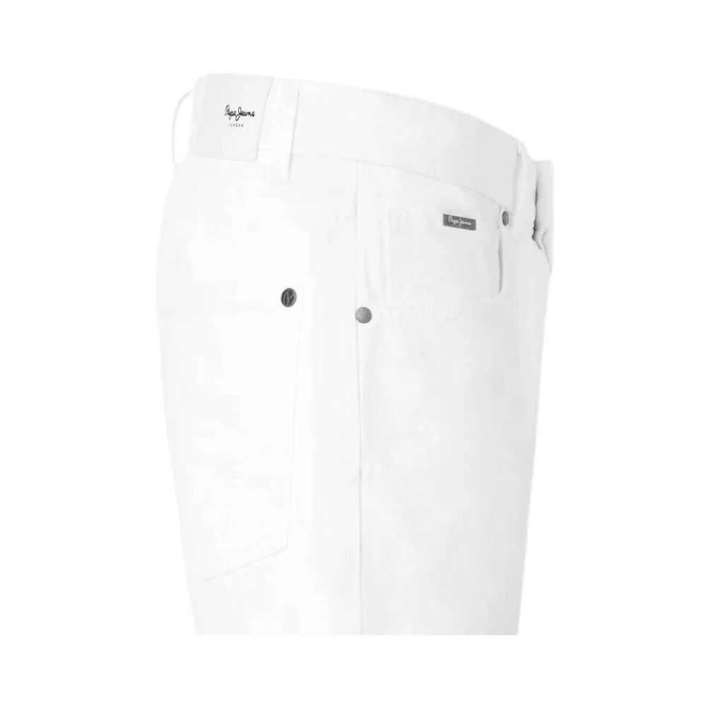 Pepe Jeans Witte Denim Bermuda Shorts White Heren