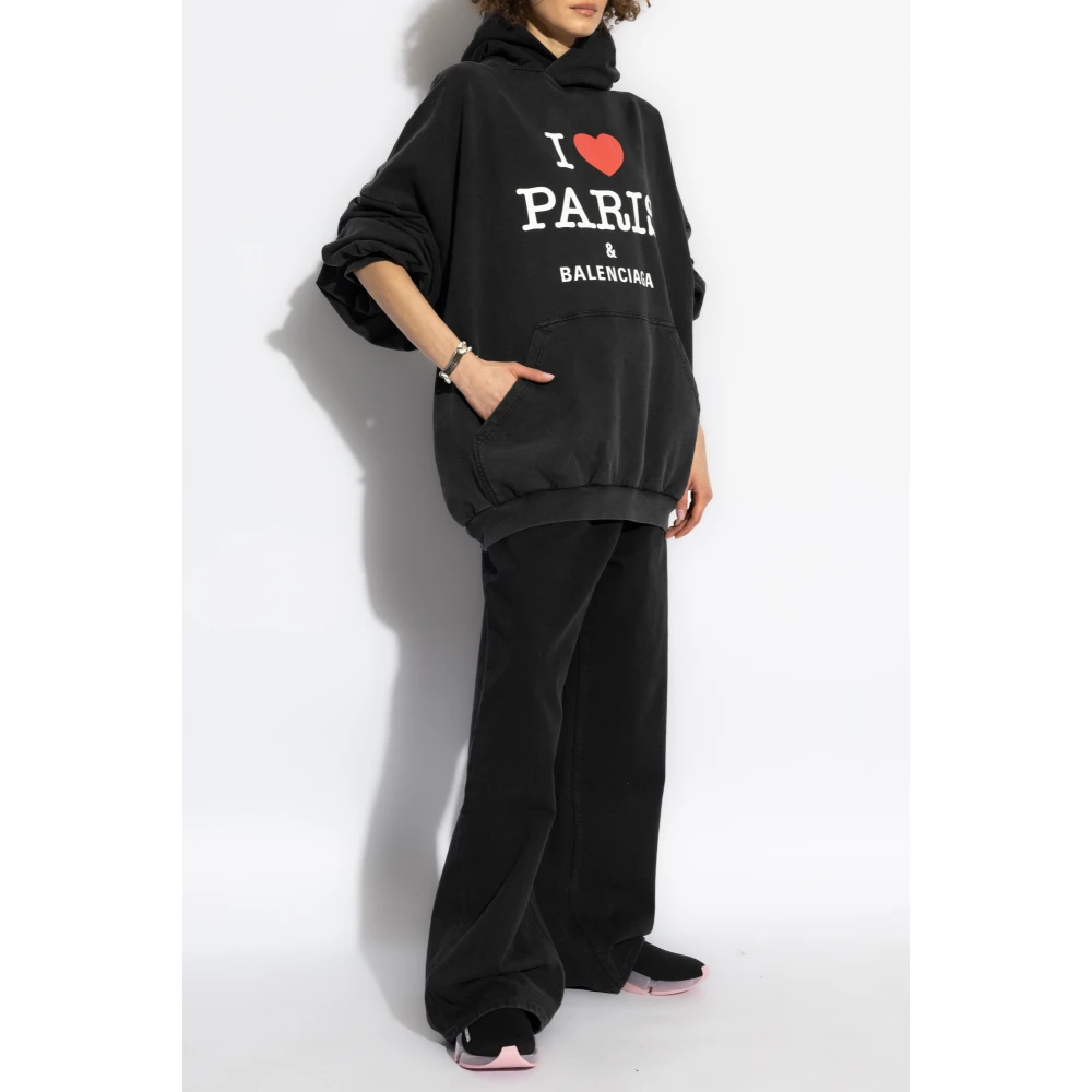Balenciaga Sweatshirt met logo Black Dames