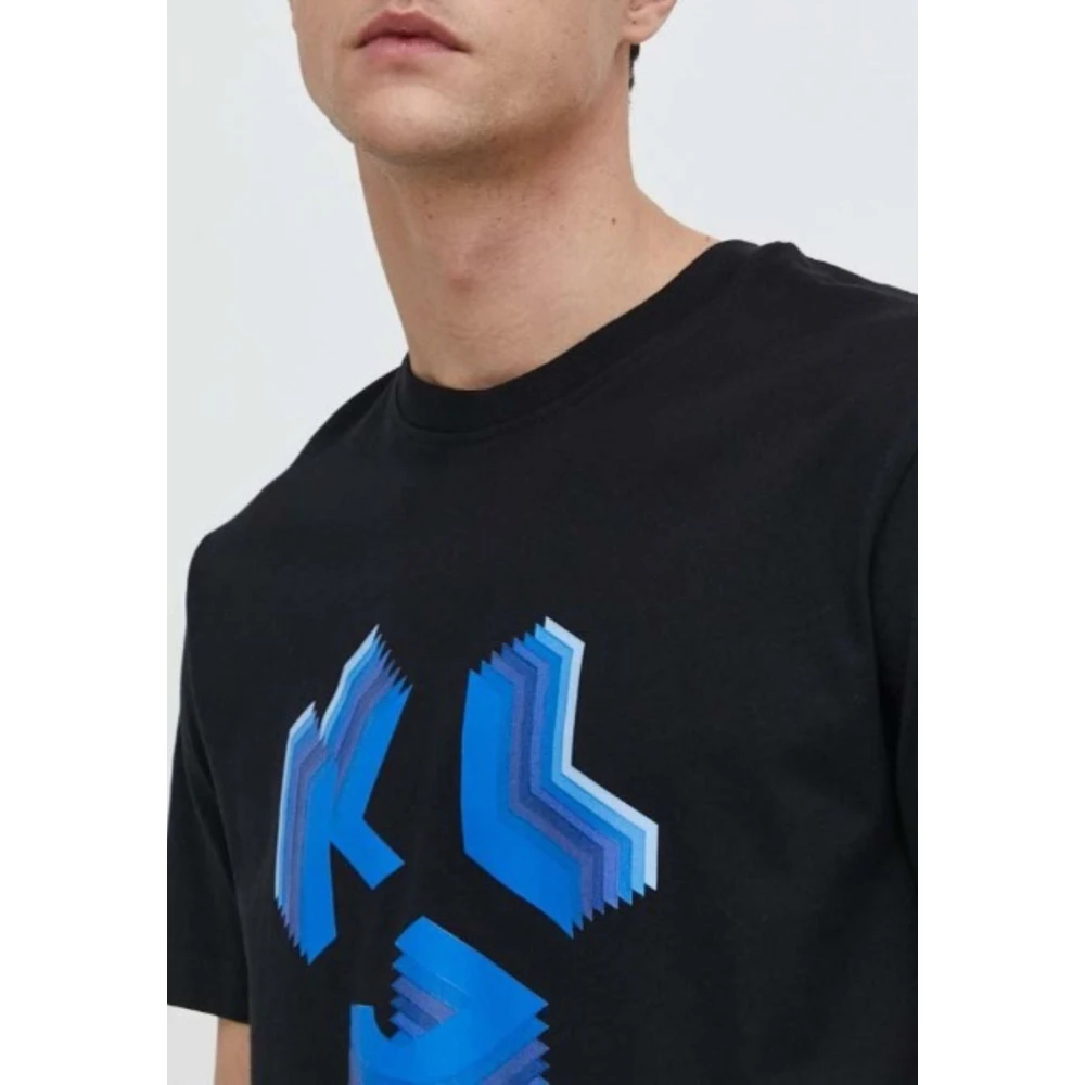 Karl Lagerfeld Heren 3D Monogram Regular T-Shirt Black Heren