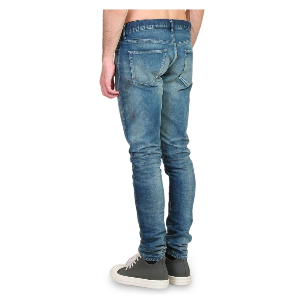 John Elliott Slim Jeans in Flathead Stijl Blue Heren