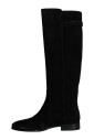 black-suede-knee-high-flat-boots