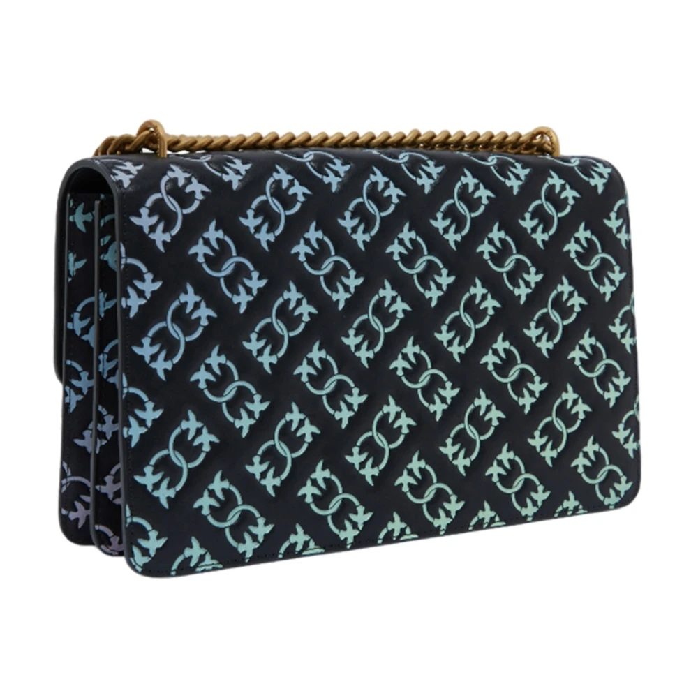 pinko Zwarte leren dames crossbody tas Black Dames