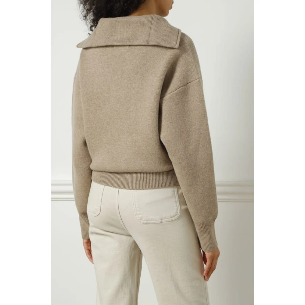Isabel Marant Étoile Multicolor Hoge Hals Wolmix Trui Beige Dames