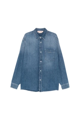 Broderad jeansskjorta