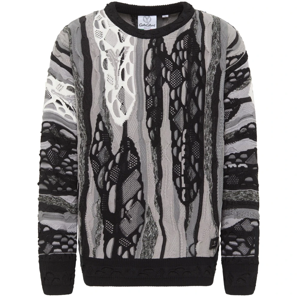 Carlo Colucci Men's Black Knit Jumper