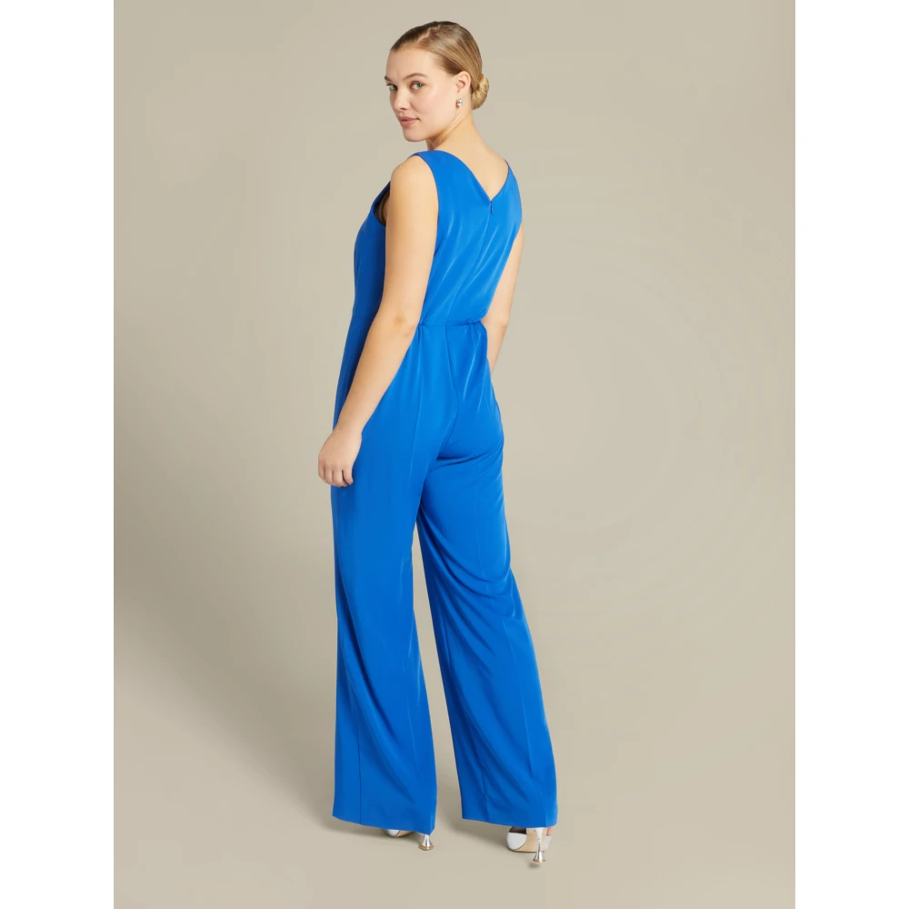 Elena Mirò Cady Overall met V-hals en rits Blue Dames