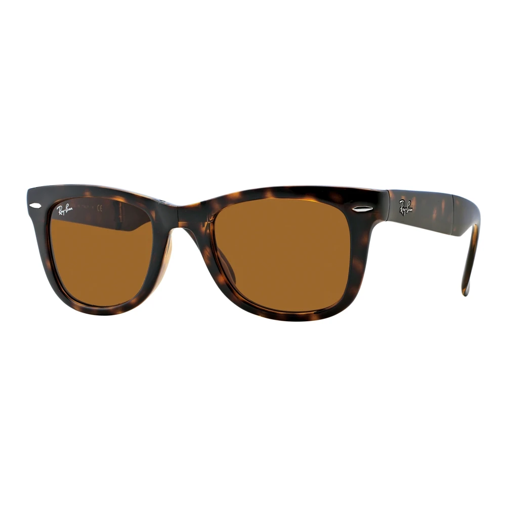 Ray-Ban Men's Brown Sunglasses, 50 Mm, Folding Wayfarer Sunglasses Havana