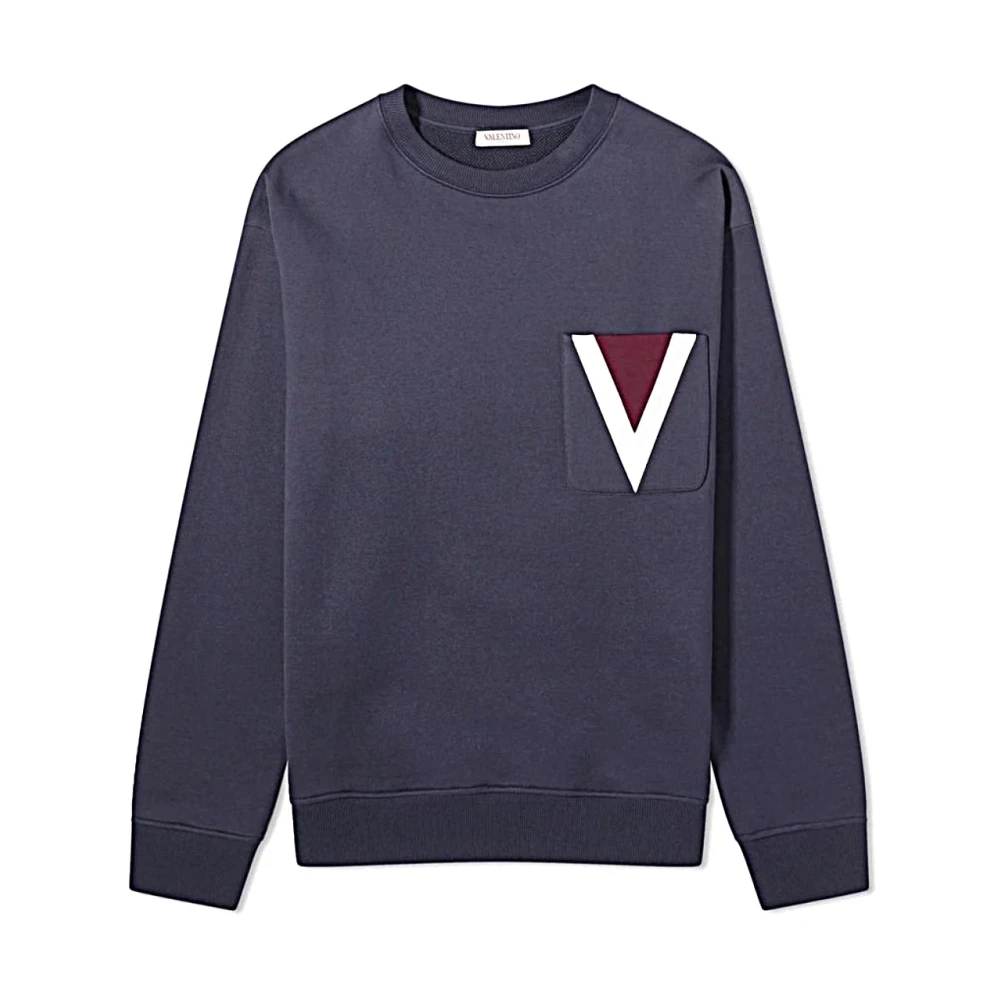 Valentino Stijlvolle Gebreide Top Blue Heren