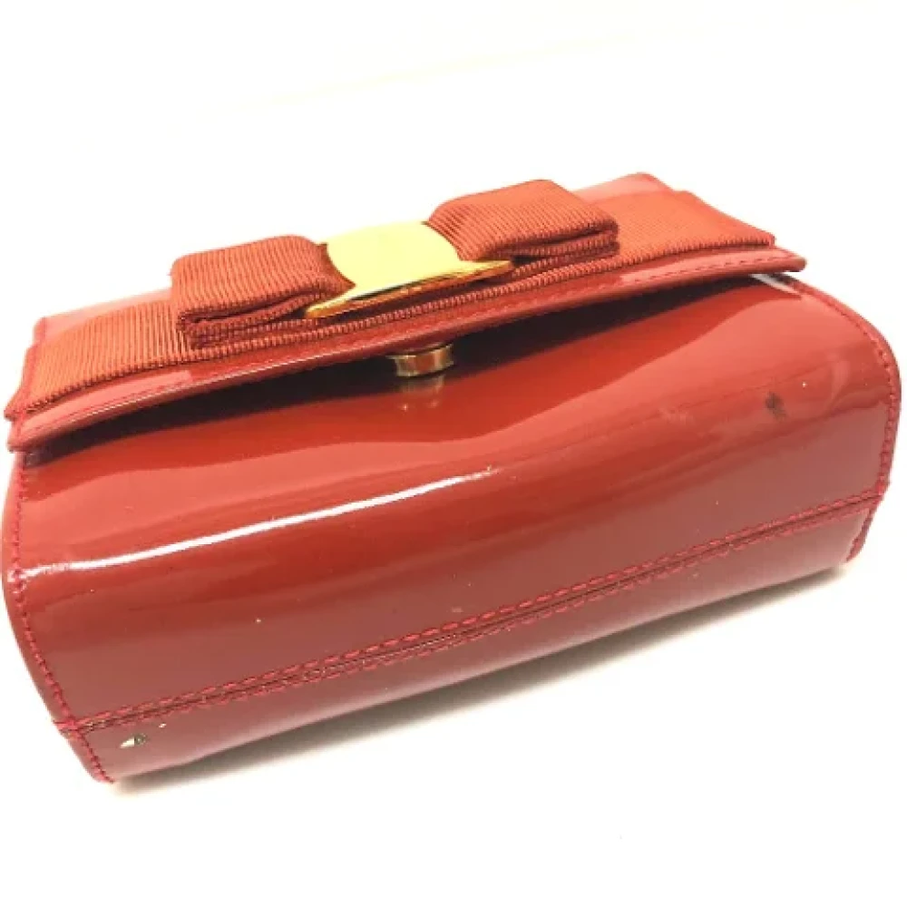 Salvatore Ferragamo Pre-owned Leather pouches Orange Dames