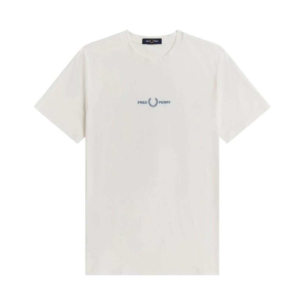 Fred Perry Men's White T-Shirts, L, Embroidered T-Shirt