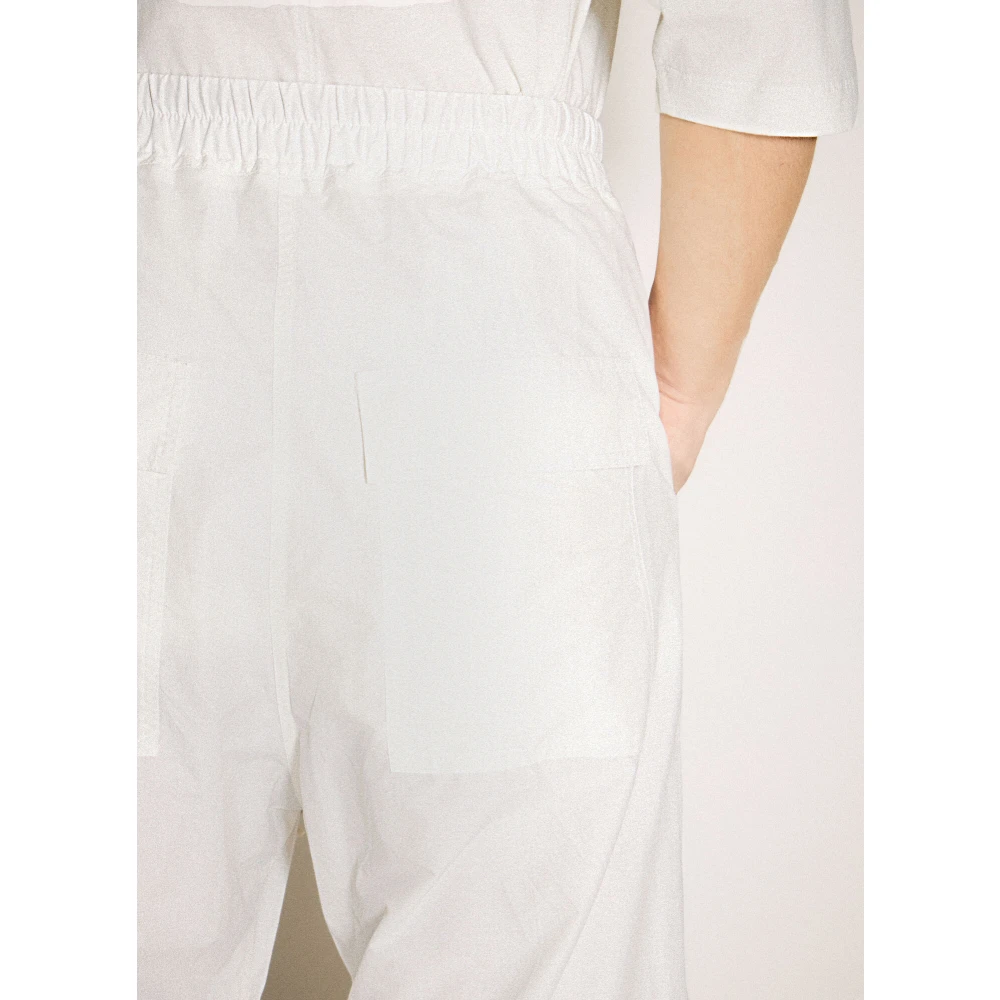 Moncler Trekkoord Cargo Broek Plain Weave Italië White Heren